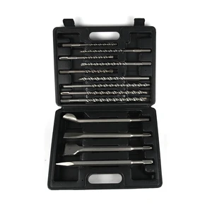 NAIPU 13pcs Masonry Drilling SDS Plus Hammer Drill Bits&Chisel Set for Masonry Concrete Working Kit