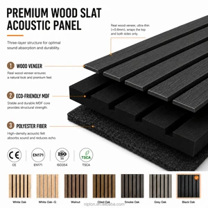 Wood Acoustic Wall Panels MDF Slat Soundproof Competitive Price for Shopping Mall