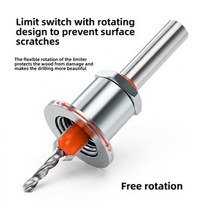 Imbot Woodworking Countersink Drill Bit Set Adjustable Depth Limiting Device Hole Opener Shank Diameters 2.8-4mm 60mm Length