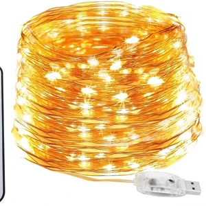 E-commerce Best Selling USB Music Voice Control Battery Box Copper Wire Lamp String Remote Control Timing Waterproof Lights