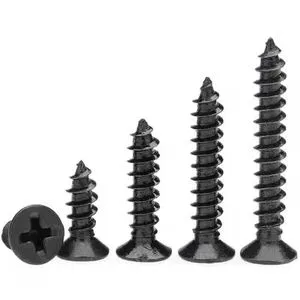 Drywall Self Tapping Screws Flat Head Phillips Black Wood Steel Material Zinc Finish Metric Measurement System Class 4.8 Sealing