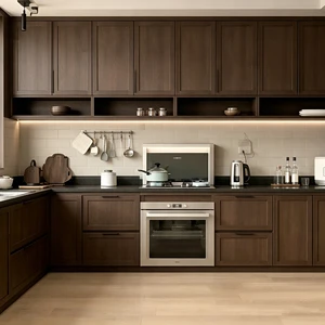 High Quality Modular Wooden Kitchen Cabinets Design Wood Veneer Mdf Shaker Modern Kitchen Cabinet