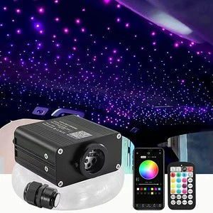 16W Twinkle RGBW LED Fiber Optic Lights Starlight Headliner Kits 3m 500pcs by Music Star Ripples Starry Sky Lamp Remote Control