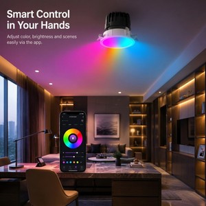 Recessed Downlight Dimmable Smart Rgbw Led Cob Spot Light With Wifi App Control For Commercial Ceiling Architectural Wall Washer