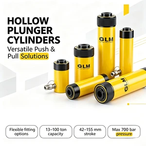 RCH20-155 GLM 20 Ton 155mm Stroke Center Hole High Strength Alloy Steel Post Tension CE Verified Hydraulic Cylinder Jacks