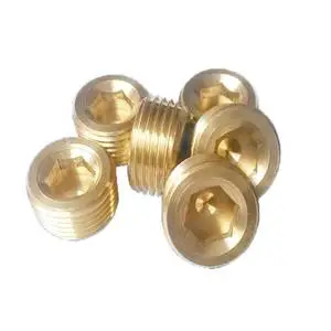 Male Thread Brass Plug Brass Screws Fastener Hardware Plug Insert Butt Plug