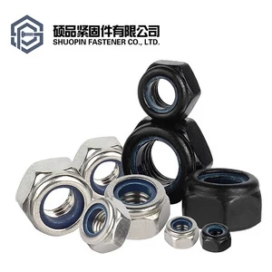 Shuopin A2-70 Stainless Steel Nylon Insert Self Locking Hex Nut Passivated Finish DIN985 M4-M24 Anti-Vibration Fast Shipment