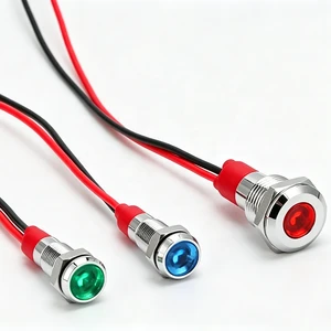 8mm Metal Indicator Light LED IP65 Waterproof Signal Lamp With Wire 3V 6V 12V 24V 110V 220V Red/Yellow/Blue/ Green/White