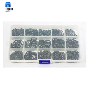 C-Shaped Black Carbon Steel Split Retaining Ring for Shaft Black Shaft Spring Retaining Ring