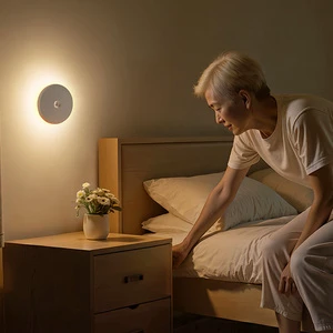 Smart Home Lights Decoration, Rechargeable LED Moon Light Night Lamp with Motion Sensor for Bedroom Closet Hallway