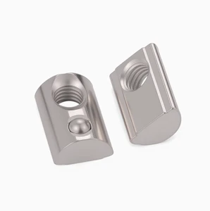 M5 M6 M8 Stainless Steel T-slot Tapered Ball Nuts M6 M8 Aluminum Extrusions Slide Roll-in Spring Loaded T Nut for 4040 Series