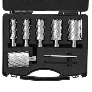 6-Piece Annular Cutter Set Weldon Shank M2AL High-Speed Steel 1