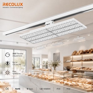 Max 12000lm LED Linear Track Panel Light Power-Switchable Commercial Track Lighting for Shopping Mall and Supermarket