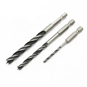 SUBORUI Carbon Steel Quick Change Hex Handle Three Point Wood Drill Bit