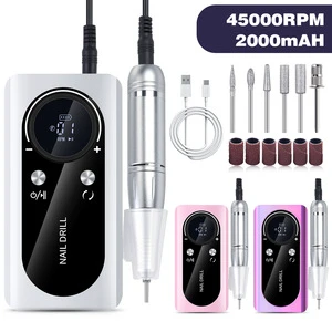 Professional V2 Brushless Nail Drill Polishing Machine 45000 RPM Rechargeable Battery-Powered Portable Electric Nail Removal