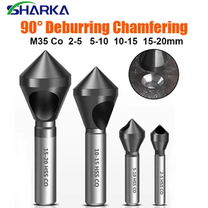SHARKA M35 HSS-Co Cobalt Countersink Drill Bit 90 Degree Deburring Chamfer Tool Oblique Hole Cutter 2-5 5-10 10-15 15-20mm