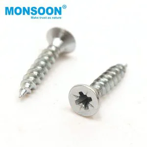 Furniture Connecting Self Tapping Chipboard Screws ISO Metric/Inch Hardened Class Zinc Plated Countersunk Head Wood Screw