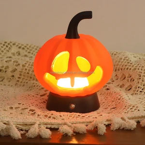 Pumpkin Halloween Gift LED Bedside Lamp 3D Printed Decorative Lamps Wooden Led Base Rechargeable LED Night Light For Kids