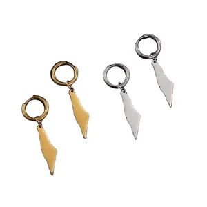 Manufacturer Stainless Steel Support Palestine Map Dangling Earrings Silver 18K Gold Plated Palestine Map Pendant Earrings
