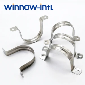 Rigid Pipe Strap Clamp Two Hole Strap U Bracket Tube Clip Pipe Hold Clamp Saddle Clamp