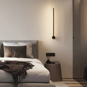 Modern Style 9W Aluminum Black LED Bedroom Bedside Wall Light For Home Office With 5-Year Warranty