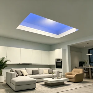 Smart Led Slim Down Blue Sky Sunroof Panel Ceiling Light Biological Rhythm Simulate Sunlight Irradiation Artificial Skylight