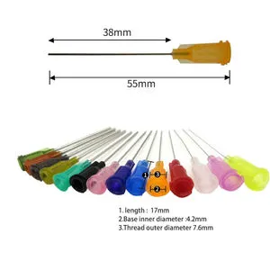 Plastic Seat Screw Stainless Steel Dispensing Needle 1.5 Inch Industrial Dispensing Needle 14G-27G Glue Needle