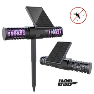 Outdoor LED Mosquito Repellent Bug Zapper Electric Shock IP65 Waterproof ABS Multi-Voltage Battery Included Portable Dimmable