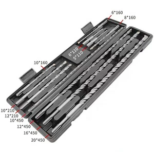 Electric Hammer Drill Bit Set Round Handle Concrete Wall Piercing Drill Bit Extended Electric Hammer Drill Bit Combination 12PC