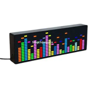 Colorful RGB music spectrum display LED pickup ambience light electronic clock voice control spectrum level rhythm lamp