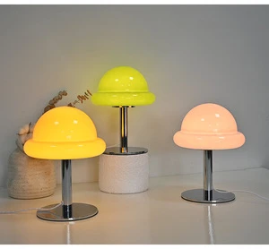 Mushroom-shaped Glass Table Lamp Minimalist Instagram-worthy Ambient Night Light Bedroom and Living Room Decor Girly Gift