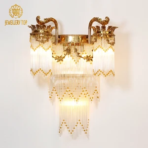 Jewellerytop Rococo Indoor Lighting Artistic Led Suspension Light Modern Crystal Glass Wall Lamp