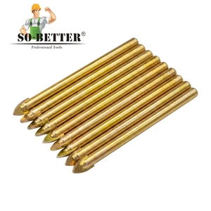 Factory Direct Carbide Tips Multi-purpose Drill Bits Flat Tips Short Round Shank for Ceramic Tiles Concrete Glass Metal Wood