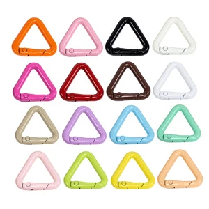 Triangle Spring Keychain Clips Mini Small Carabiner Durable Quick Release Auto Locking Triangle Heavy Duty Snap Hook Clip Buckle