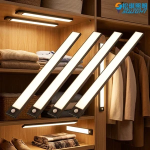 Wholesale Motion Sensor Cabinet Light USB Rechargeable Wardrobe Light Home Bed LED Under Cabinet Light Strip Lamp for Kitchen