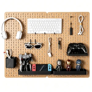 Modern Living Room Wall Mounted Wooden Nail Board Shelf Modular Display Non-folding Multifunction Home Decoration