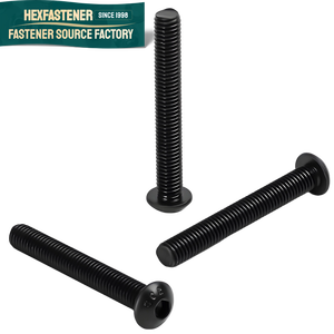 Black Oxide Steel Round Pan Head Socket Screws Imperial UNC UNF 4# 6# 8# 10# 1/4 3/16 5/16 3/8 Sizes Rounded Head Screw