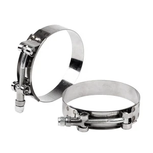 BJR Performance Hot Sale Heavy Duty T- Bolt Hose Clamps Manufacturer Metal Stainless Steel Process Pipe Clamp