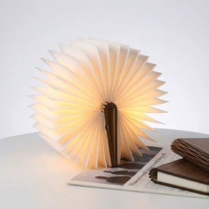 Products Hot Selling 2025 Mini Book Lamp USB Book Light With Logo Printing Foldable Wooden LED Table Reading Light For Gift OEM