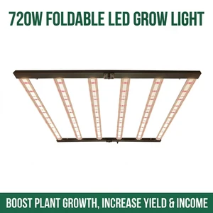 High Efficiency 720W LED Grow Light Bar Foldable Full Spectrum Professional Plant Light for Large Scale Cultivation