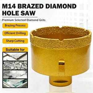 M14 Diamond Brazed Vacuum Brazed Ceramic Marble Hole Saws Diamond Glass Hole Opener Drill Bits