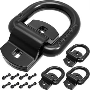 AMBITION 1/2 Heavy Duty Bolt On Forged D Rings Tie Down Anchors D Ring Surface Mount Hooks For Trailers Cargo Tie Downs