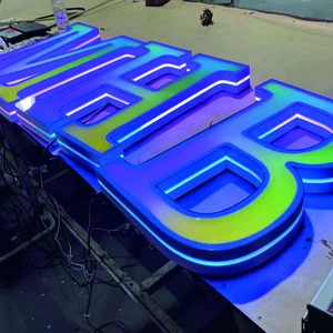 LED Dazzling 3D Printing Luminous Letter Light RGB Full-color Outdoor Advertising Sign Remote Control IP65 Buildings Home