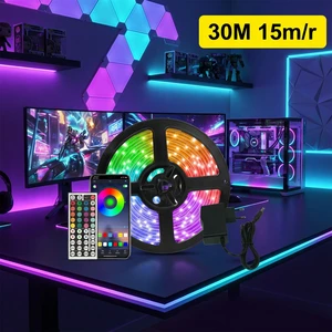 Joystar 15m/Roll RGB LED Strip Lights 12LED/m Cuttable App Control Flexible Ambient Lighting For Game Room Decoration