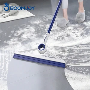 BOOMJOY Eco-Friendly Plastic Soft Rubber Magic Broom 2-in-1 Sweeping Scraping 180 Rotation For Hair Dust Water Stain Removal