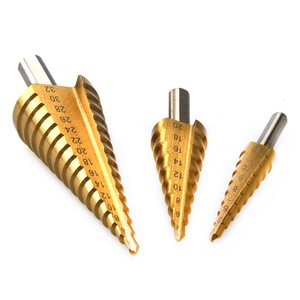 HSS Stainless Steel Multipurpose Twist Auger M35 Cobalt Metal Spiral Step Drill Bit Titanium 4-32 Step Drill Bits Set