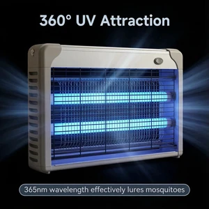 Household ABS Material 20W Aluminum UV Bug Zapper Restaurant Hotel Wall-Mounted Mosquito Killer Lamp