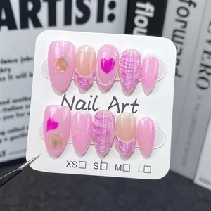 Almond Design Style European & American Style 10pcs Handmade Acrylic Fingernails Wholesale False Nails Designer Press on Nails