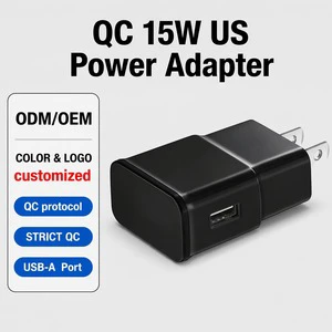 Wholesale Cell Phone Charger 15w USB-A QC US Power Adapter Multiple protection Fast Wall Chargers Manufacturers