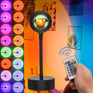 Rgb Sunset Atmosphere Projector Rainbow Background Wall Decor Sunset Lamp 16 Colors App Remote Control Table LED Night Light